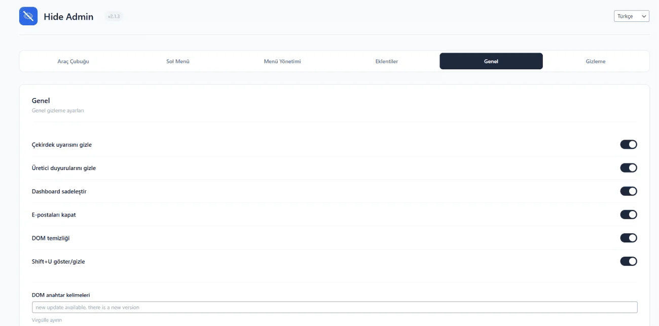 Hide Admin – Clean Update Badges & Notices