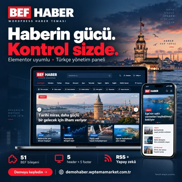 BEF Haber: Elementor Uyumlu Türkçe WordPress Haber Teması